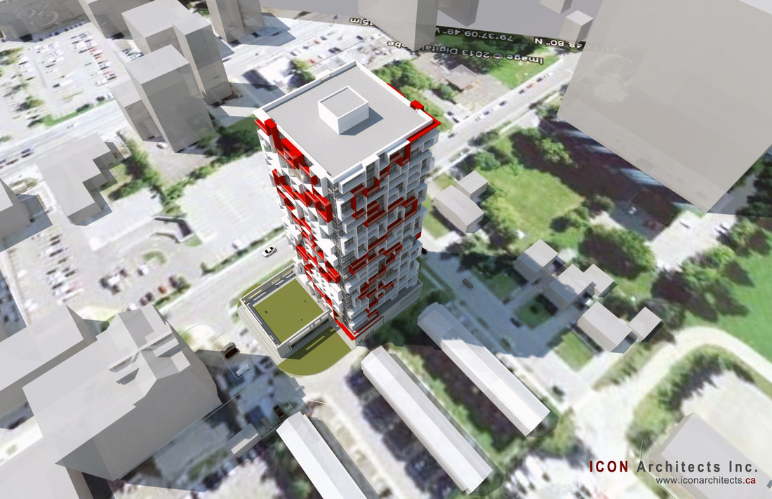 Maze Condos Building View Toronto, Canada