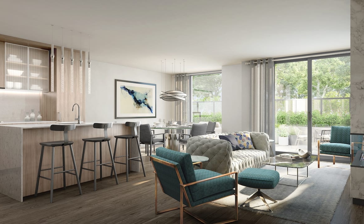 Rendering of 260 High Park townhome great room