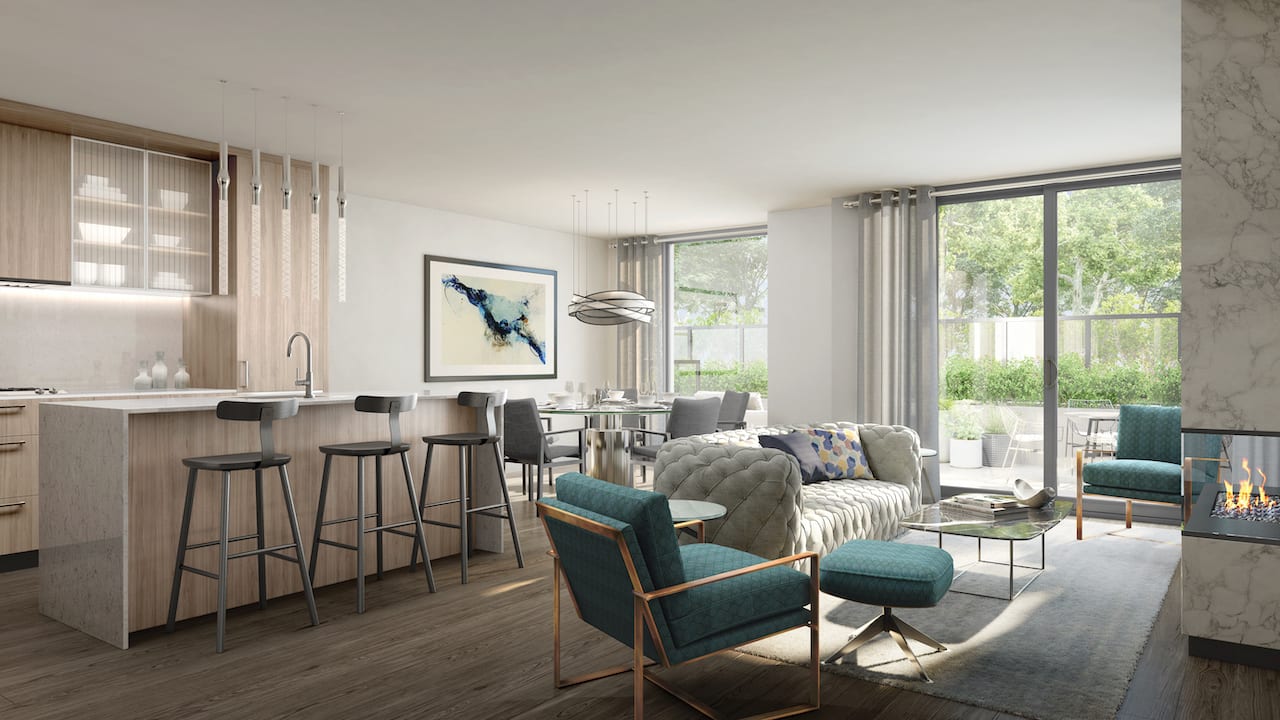 Rendering of 260 High Park townhome great room