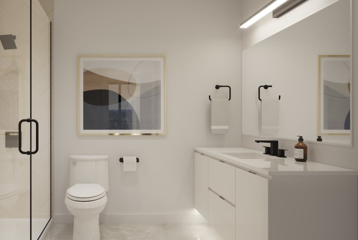 Rendering of The Addington Condos interior suite bathroom