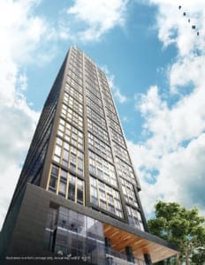 Rendering of Prime Condos worms eye view