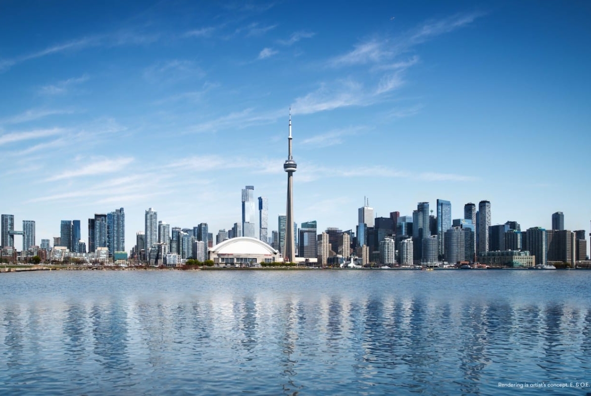 Rendering of Forma Condos Toronto skyline