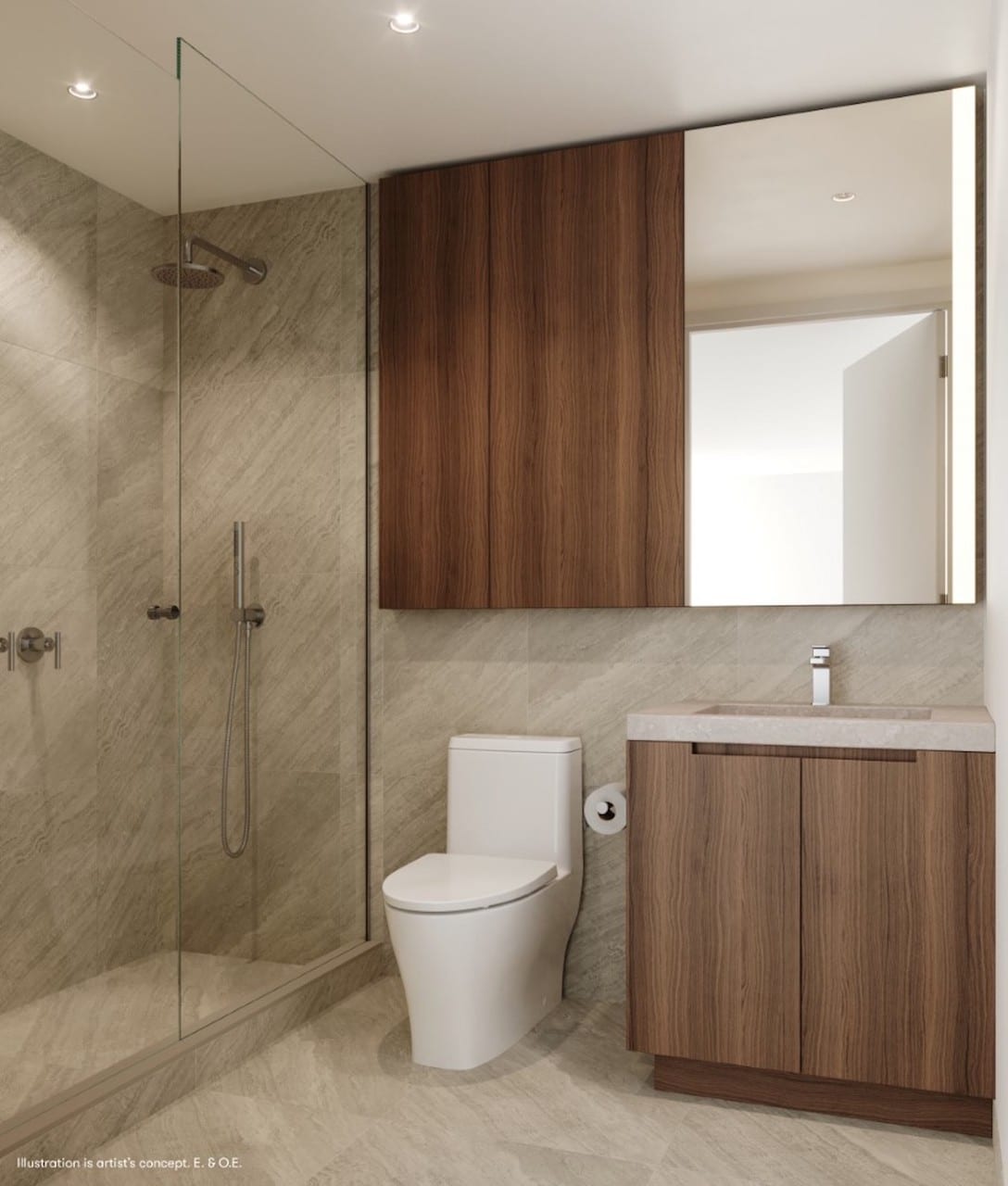 Rendering of Forma Condos standard suite interior bathroom