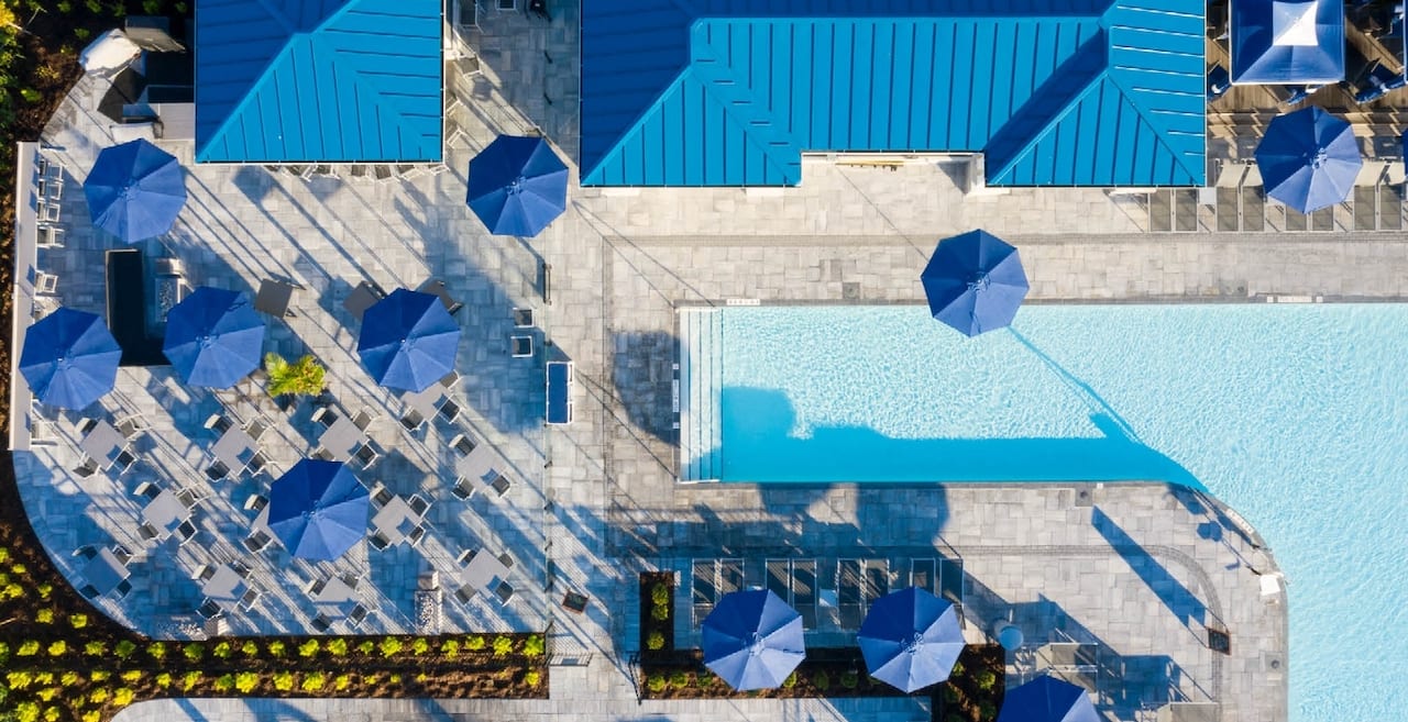Friday Harbour pool aerial