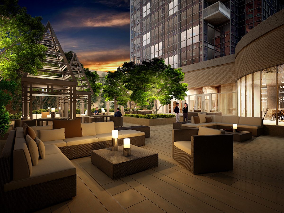 Gibson Square Condominiums Terrace Lounge Toronto, Canada
