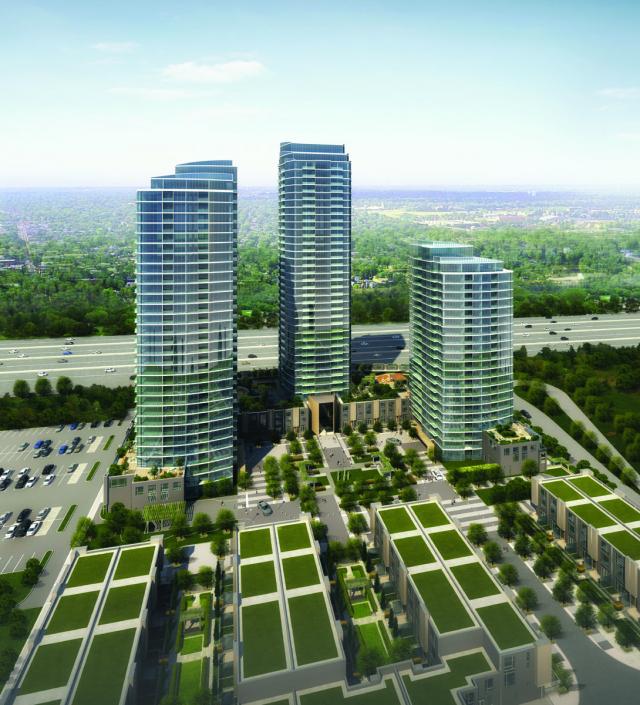 One Valhalla Towns & Condos + Triumph Phase Three Aerial View Toronto, Canada
