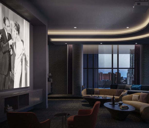 Rendering of The Pemberton Condos music and media room