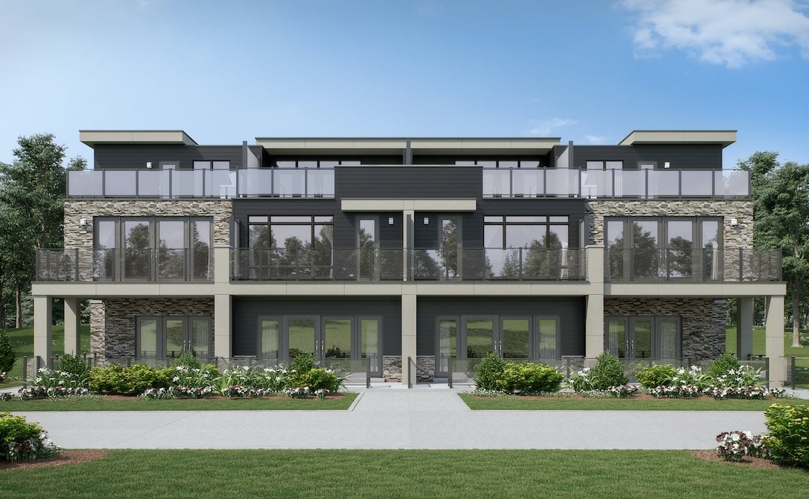 Rendering of summerside towns at oak bay exterior view