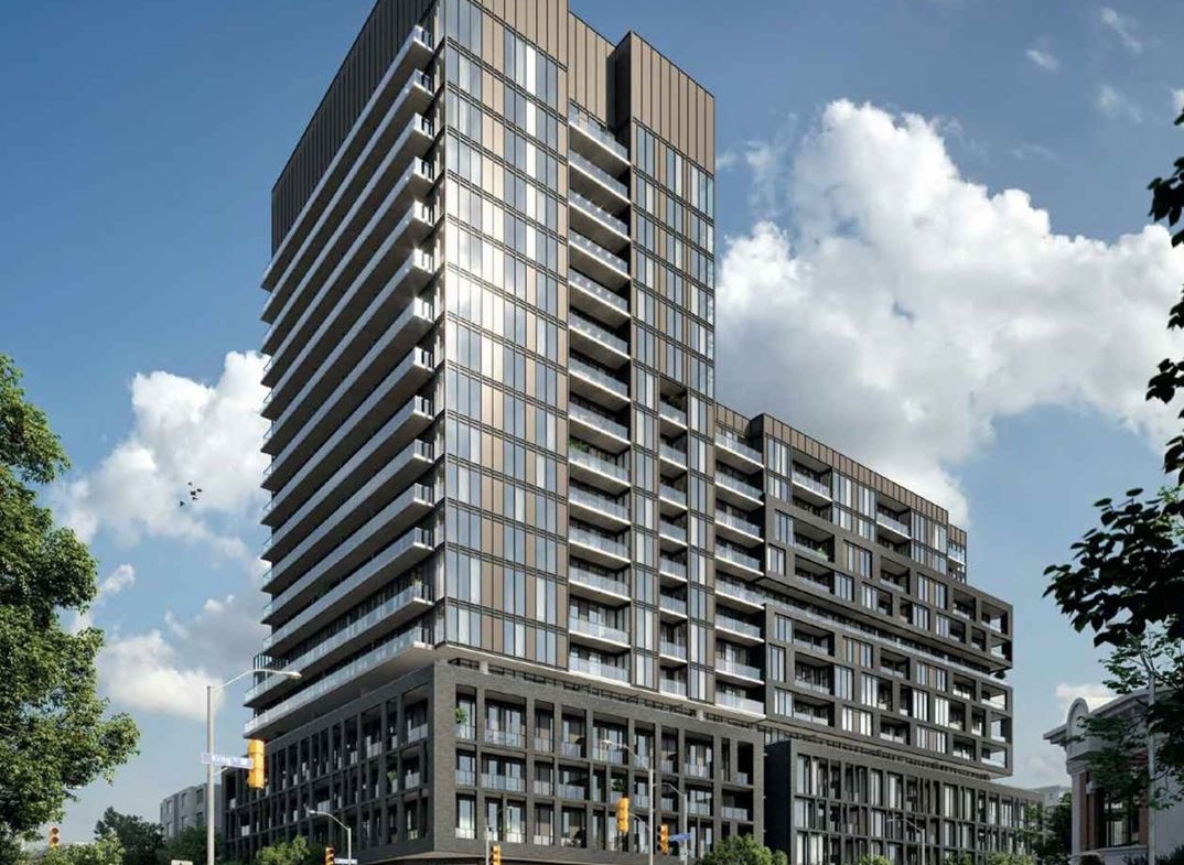 Rendering of XO Condos during the day