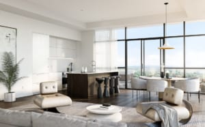 Rendering of Upper East Village the The Leaside Collection suite kitchen.