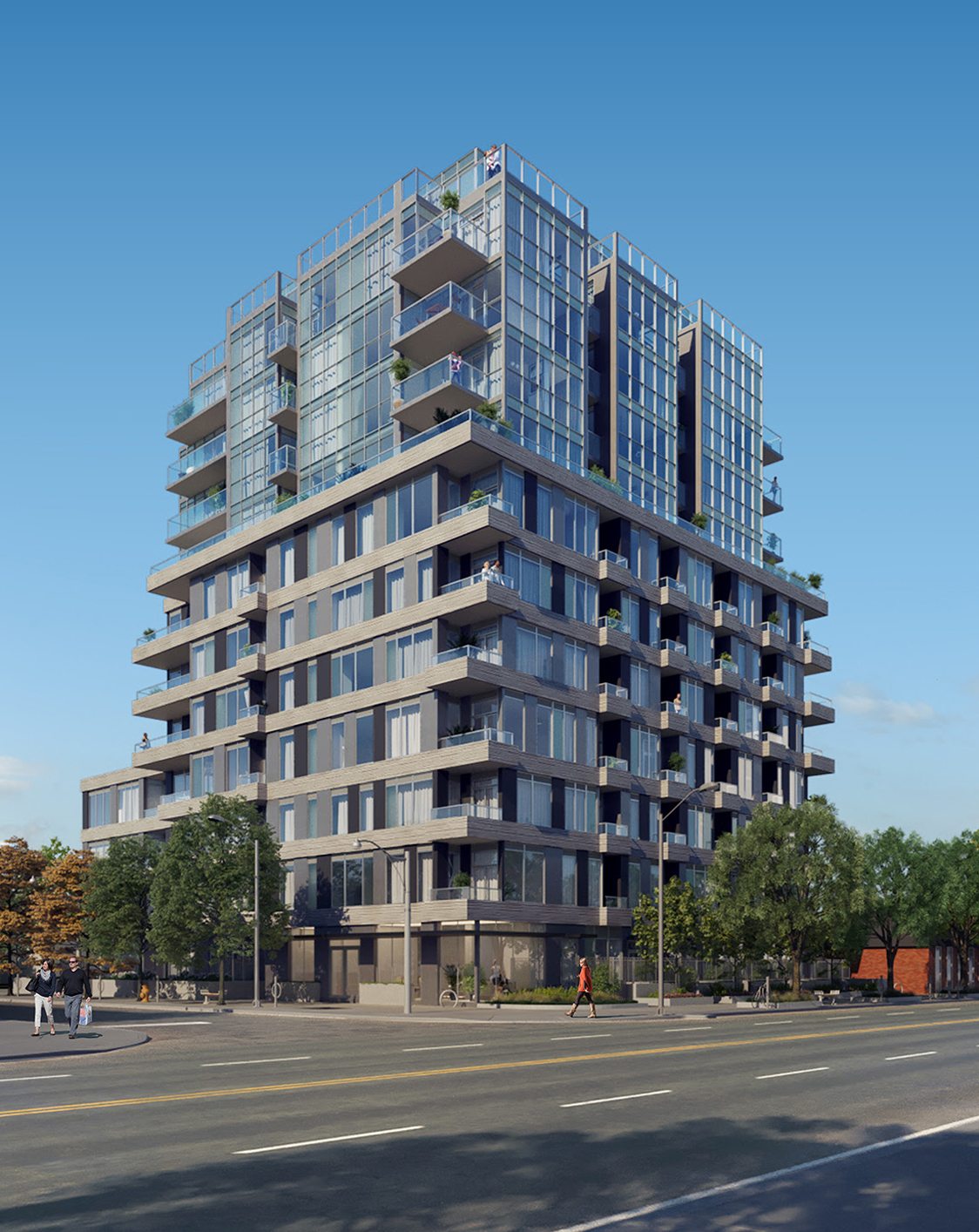 The Cardiff condos rendering of the building exterior during day