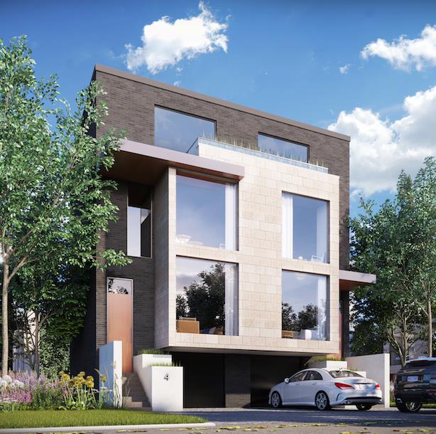 Rendering of The Vince townhouses in Toronto.
