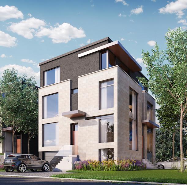 Rendering of The Vince townhouses in Toronto.