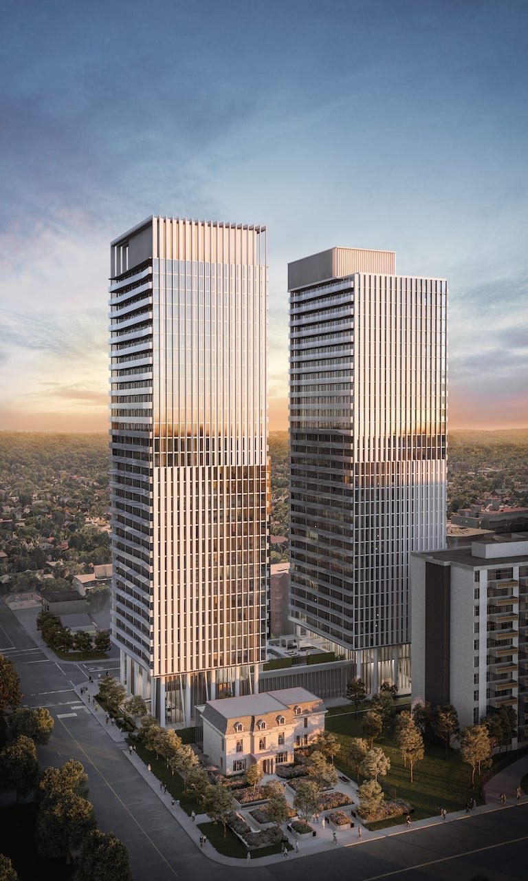 Rendering of Television City Condos full view aerial