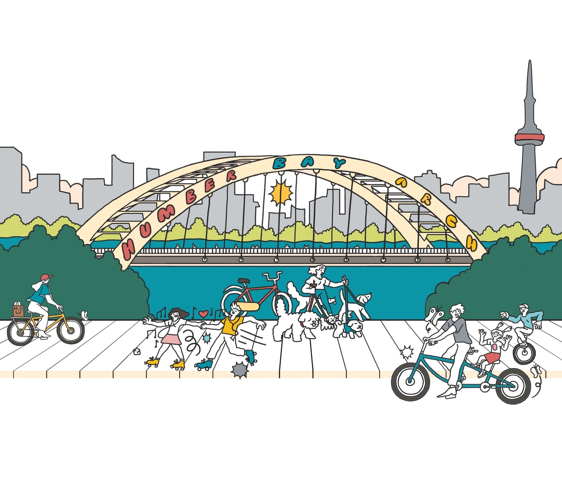 Illustration of Southport in Swansea Humber Bridge Toronto