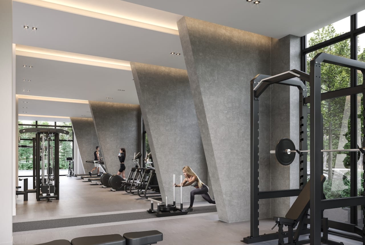 Rendering of Southport Condos interior amenity gym