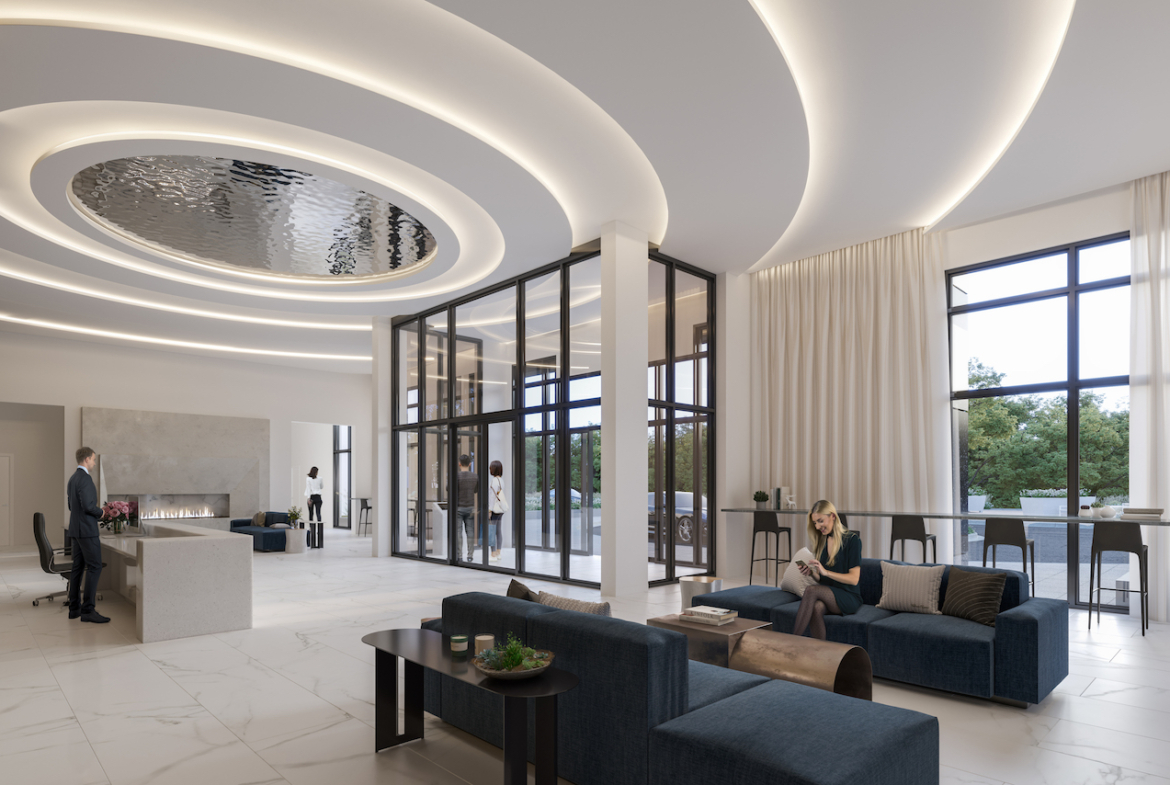 Rendering of Southport in Swansea condos interior lobby