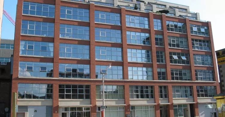 Exterior image of the Camden Lofts in Toronto