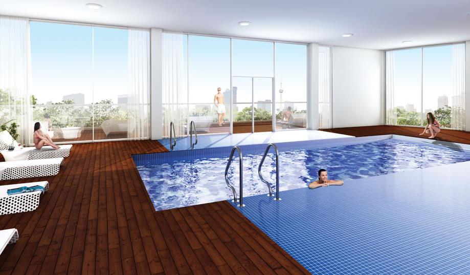 Rendering of Emerald City 2 Condos indoor swimming pool