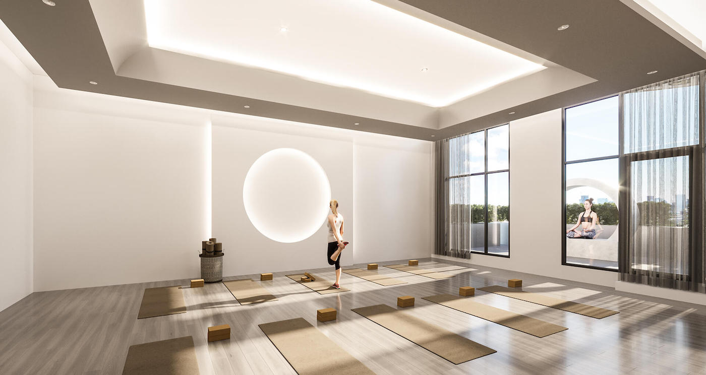 Rendering of Gallery Condos and Lofts Yoga Studio
