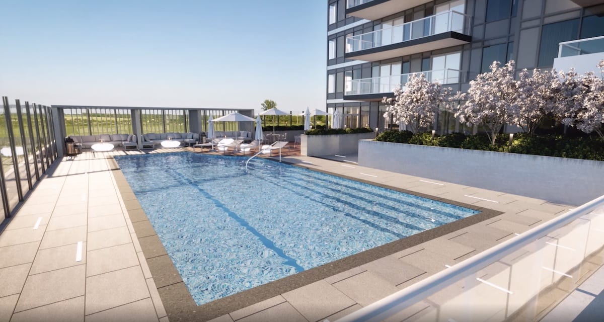 Rendering of Universal City Condos Phase 2 outdoor swimming pool.