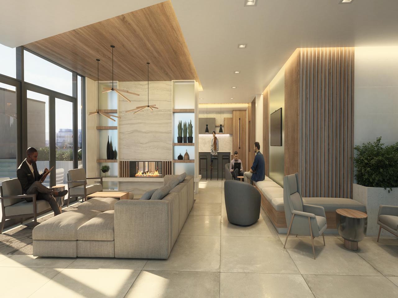 Rendering of River and Fifth Condos Lounge