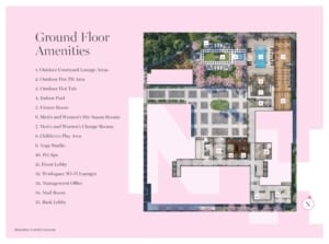 Sitemap of Notting Hill Condos ground floor amenities.
