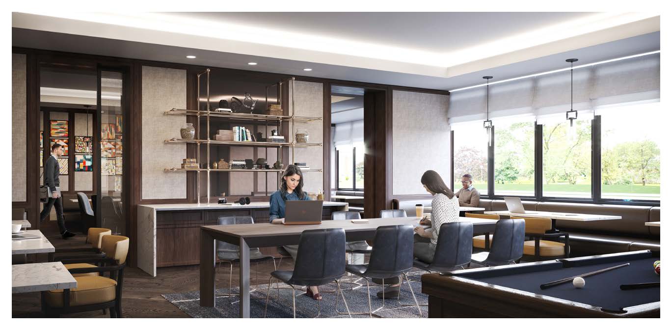 Rendering of Notting Hill Condos business lounge.