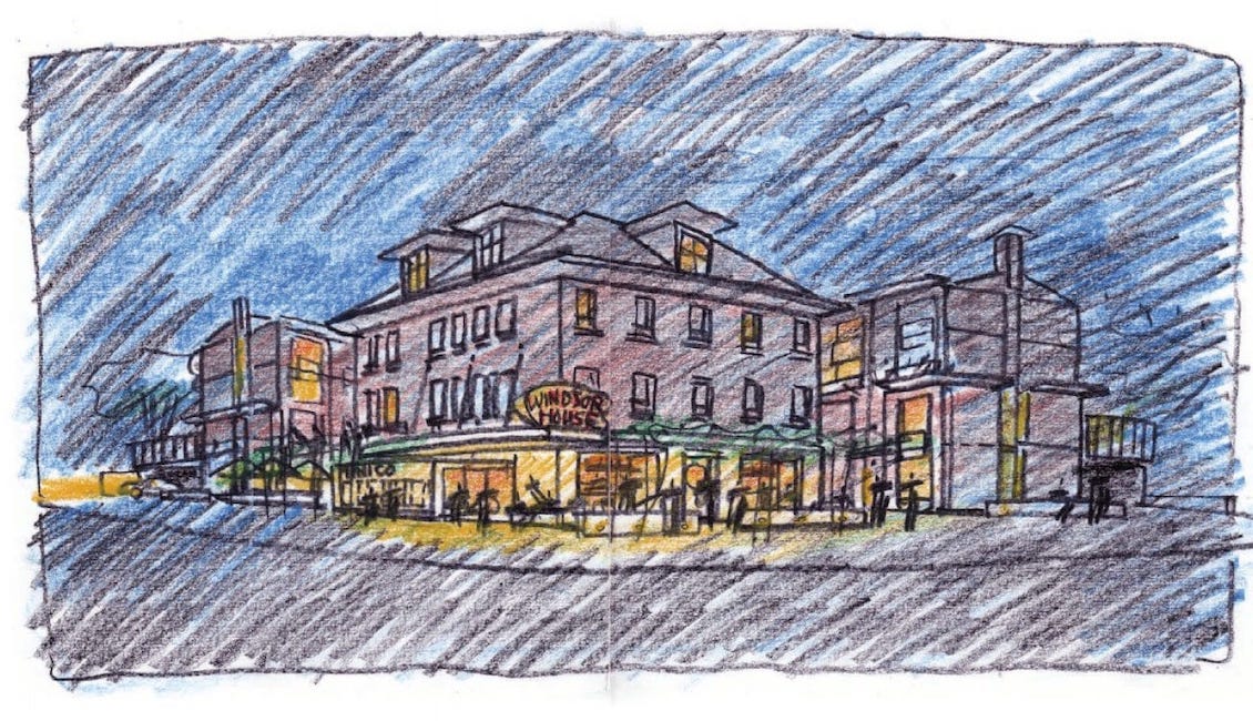 Sketch of The Mimico Condos Side View of Building Exterior