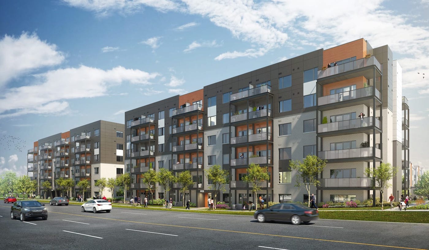 Exterior Rendering of Daniels FirstHome™ Markham Sheppard Condos and Towns