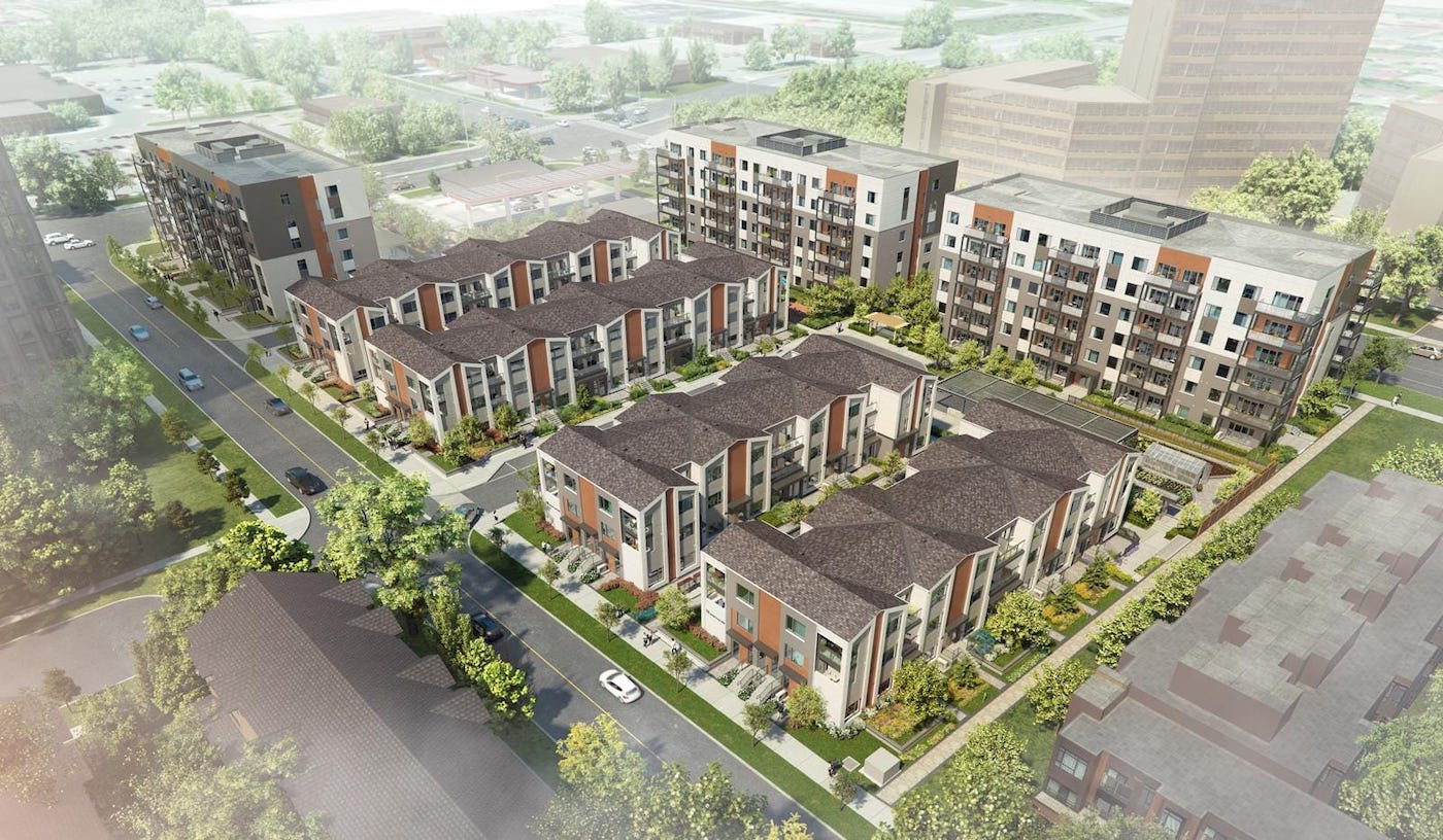 Exterior Rendering of Daniels FirstHome™ Markham Sheppard Condos and Towns