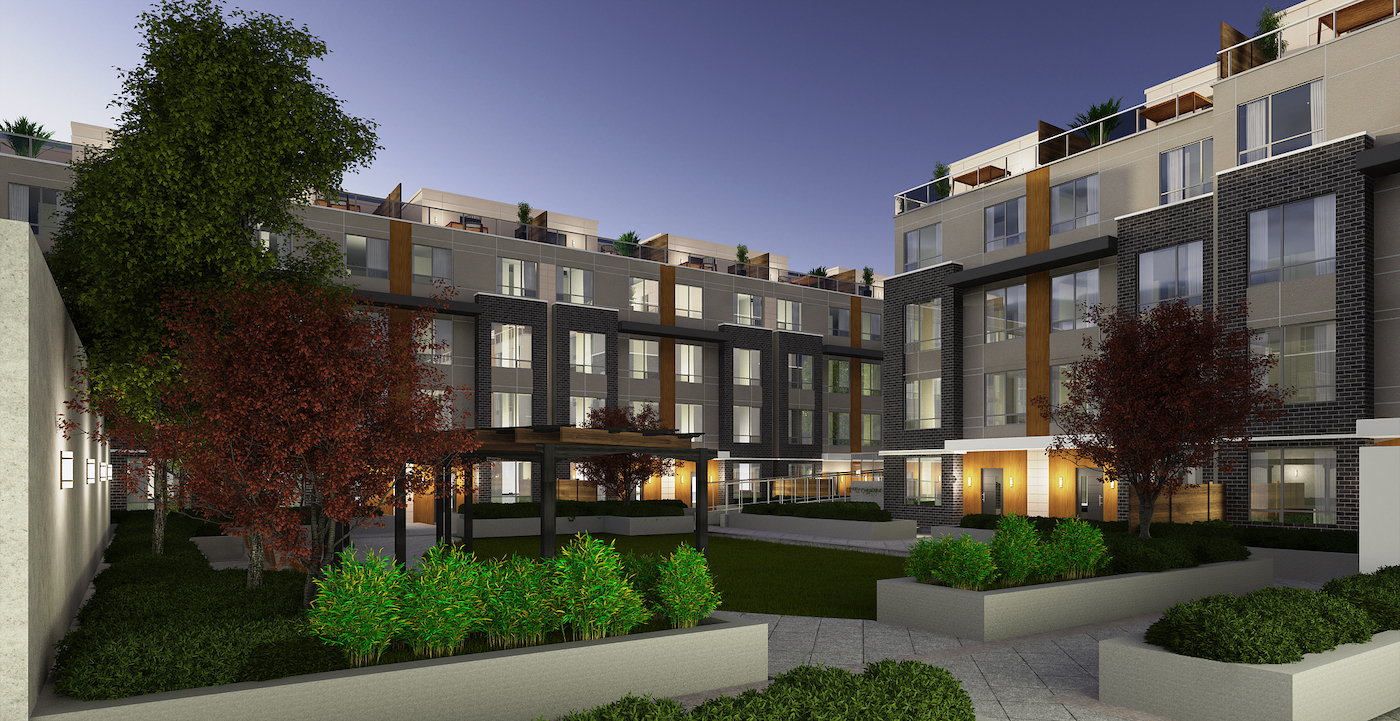 Exterior Rendering of Dellwood Park Urban Townhomes