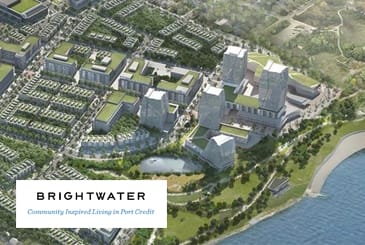 Aerial view of Brightwater Community in Port Credit, Mississauga.