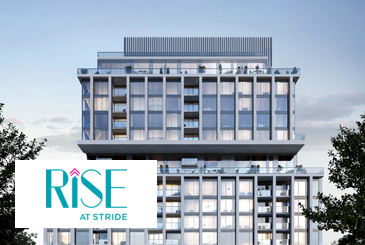 Exterior Rendering of Rise at Stride Condos