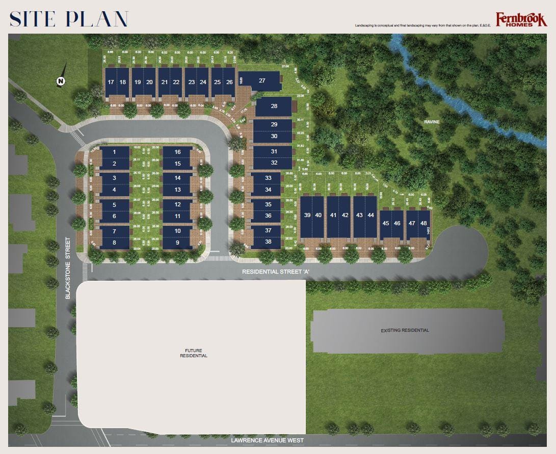 Site plan rendering of The Riverside Residences.