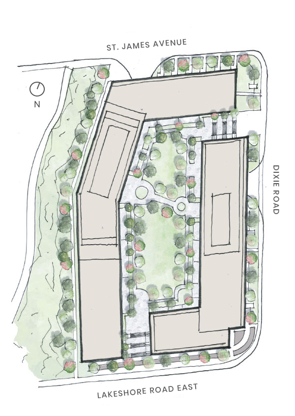 Site Plan of 1345 Lakeshore Road Condos