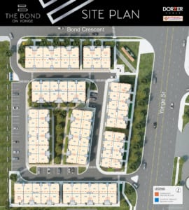 The Bond on Yonge site map with unit labels
