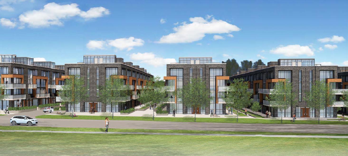 Exterior rendering of 75 Curlew Urban Towns across the street.