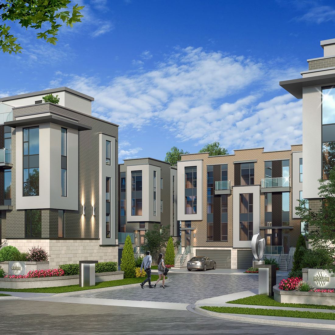 Exterior rendering of the Wycliffe Promenade Towns entrance.