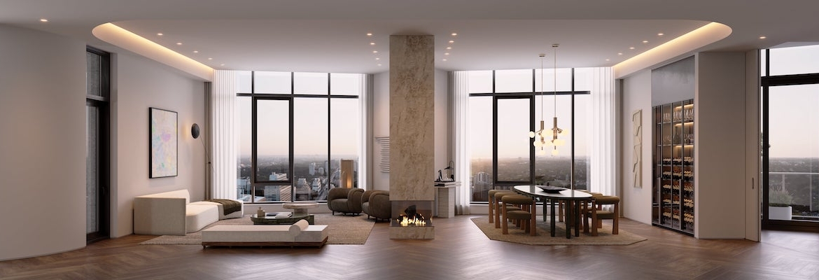 Rendering of One Delisle penthouse interior