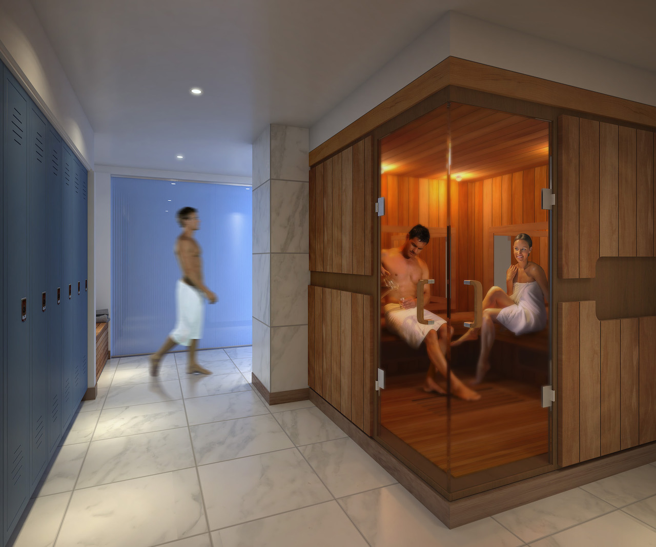 Rendering of SKY Residences at ICE District sauna.