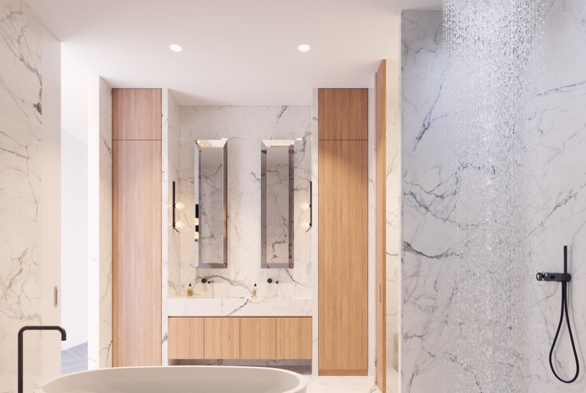 Rendering of One Delisle Penthouse interior ensuite
