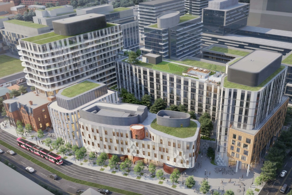Rendering of Canary House aerial during the day