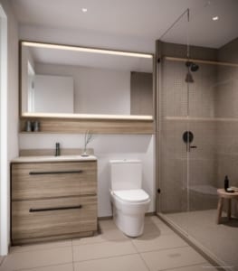 Rendering of Canary House Condos suite interior bathroom