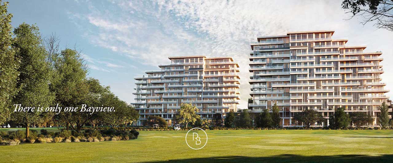 Rendering of Royal Bayview Condos exterior during the day.