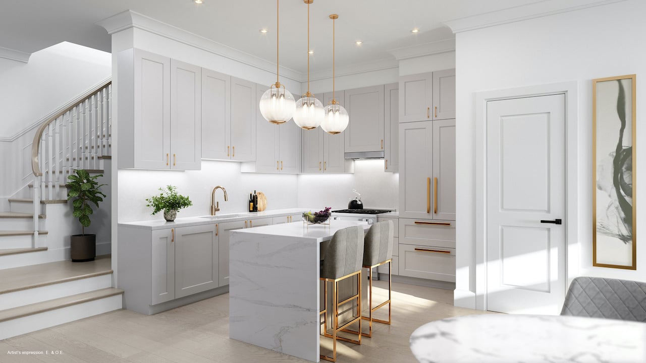 Rendering of Harbour Place Towns kitchen