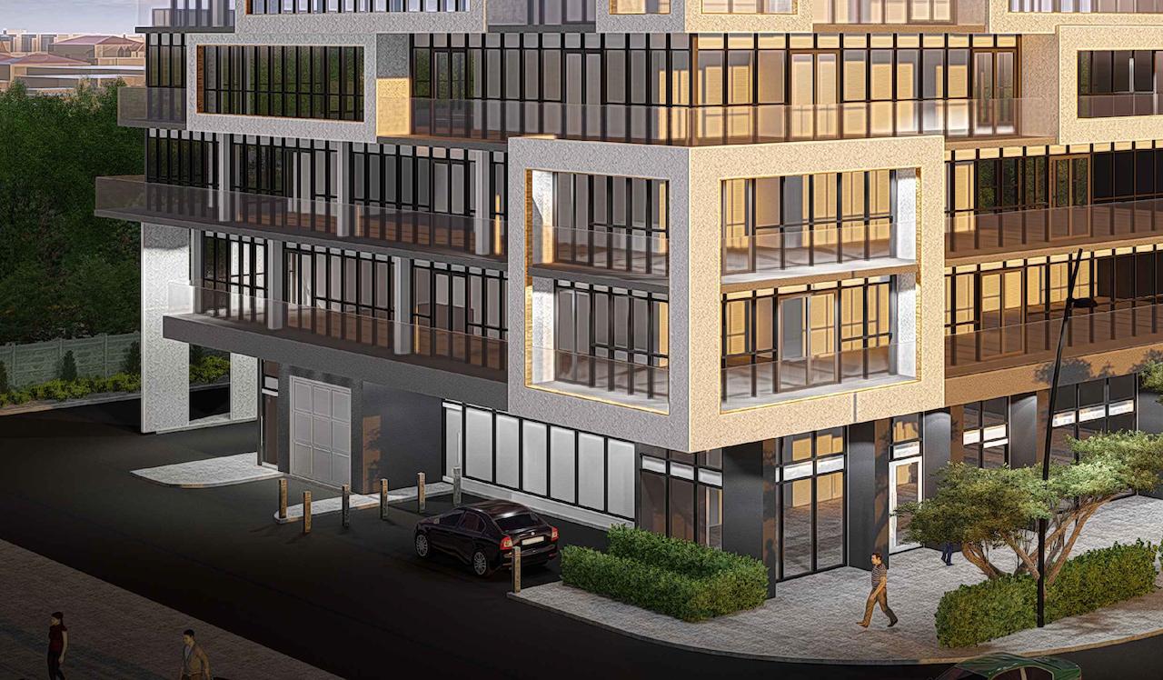 Rendering of 145 Sheppard East Condos at street level.