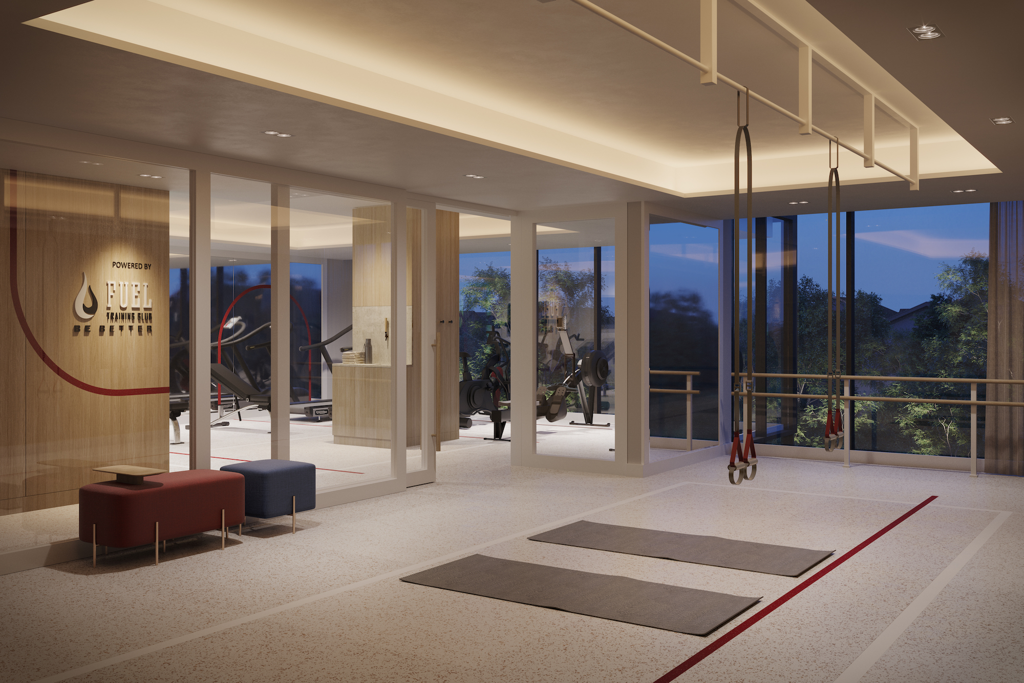 Rendering of The Tailor Queensway Residences fitness centre.
