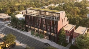 Aerial rendering of 1414 Bayview Condos in Toronto