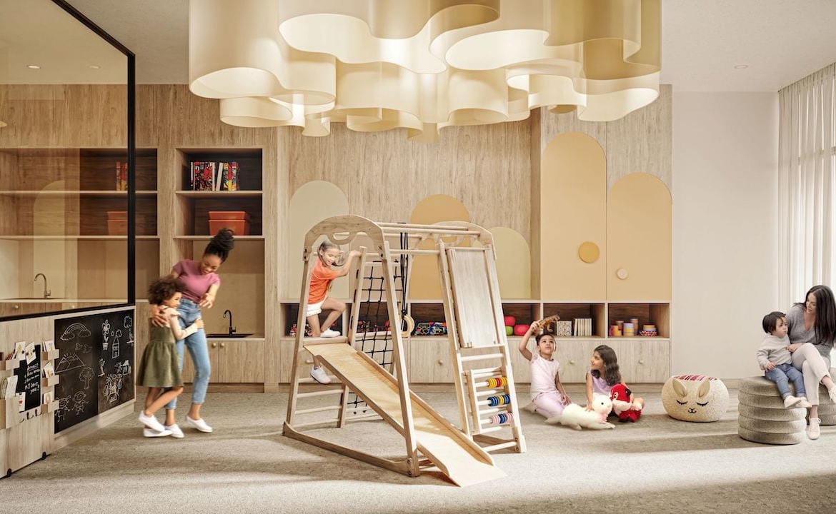 Rendering of The Grand at Universal City kids playroom